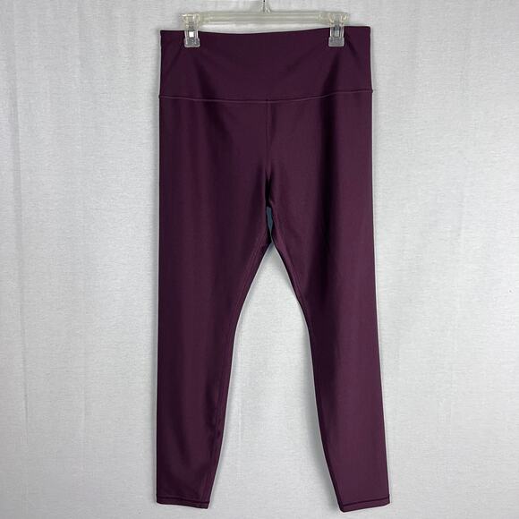 Athleta Leggings Elation Shine Tight Burgundy Disco Pant Athleisure Yoga Shiny - Picture 1 of 6